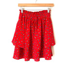 Gibson Red Floral Tiered Skirt- Size XXS (we have matching top)