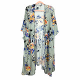 Umgee Light Blue Floral Print Kimono- Size XL/1XL