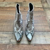 Cape Robbin Faux Suede and Leather Snakeskin Pointed Toe Cowboy Booties- Size 9 (GREAT CONDITION)
