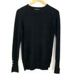 Zara Knit Black Sweater with Gold Buttons on Sleeves- Size M