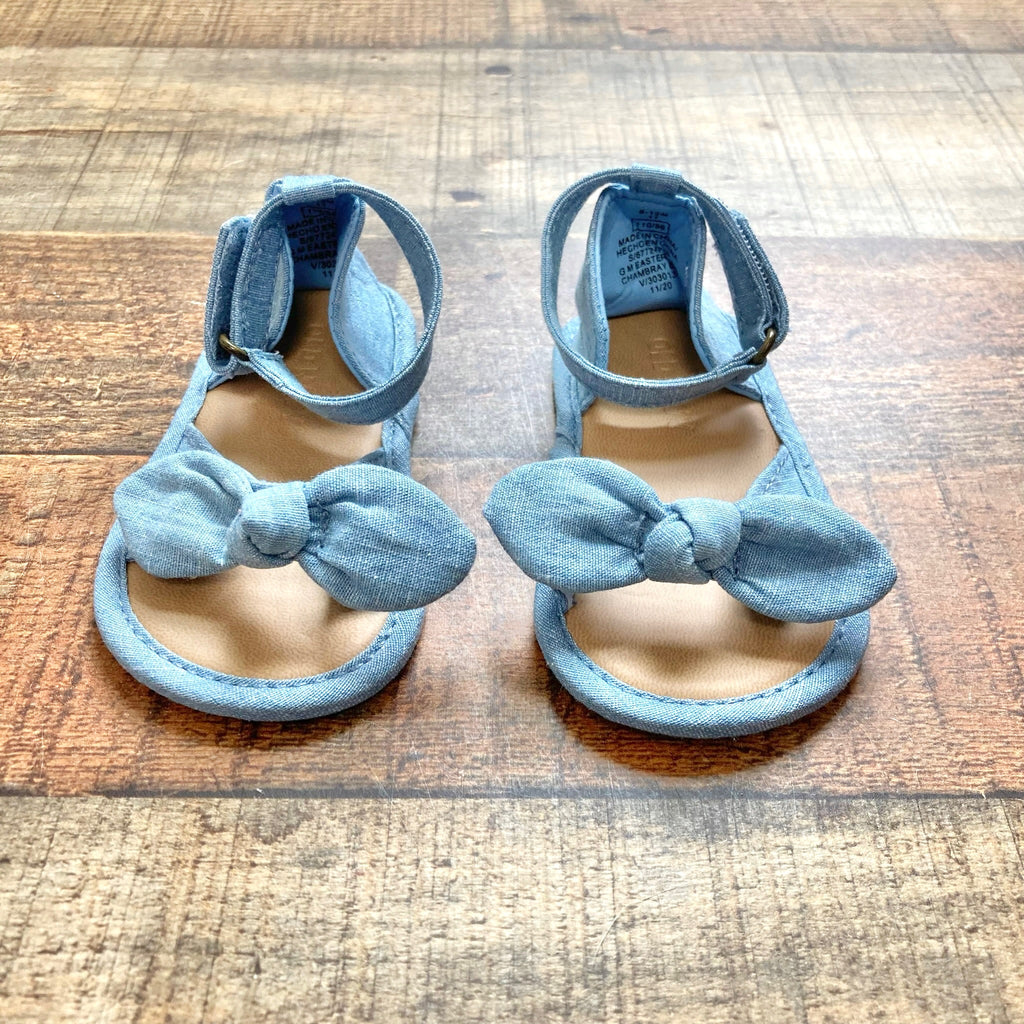 Old Navy Denim Bow Ankle Strap Sandals- Size 6-12M – The Saved Collection