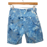 Zella Blue Tye-Dye Side Pocket Biker Shorts- Size M