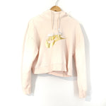 Pre-owned Nike Light Pink Crop Hoodie Sweater- Size S