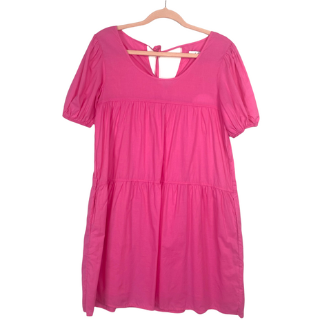 Petal & Pup Hot Pink Puff Sleeve with Pockets Dress NWT- Size 2
