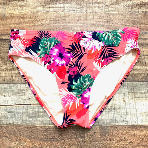 Swimsuits For All Coral Tropical Floral Print Bottom- Size 12 (We have matching top)