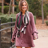 LOFT Purple Ruffle Sleeve Dress- Size XS