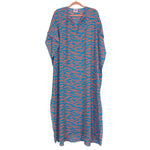 Buddy Love Blue/Coral Miller Caftan Dress Cover Up- Size S/M