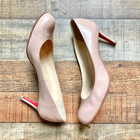 Christian Louboutin Nude Patent Leather Simple Pumps- Size 39 (see notes)