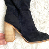 Mi.iM Black Suede Tall Over The Knee Block Heel Boots- Size 9
