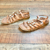 Stuart Weitzman Lace Up Pearl Sandals- Size 8.5 (sold out online)