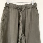 Lou & Grey Olive Wide Leg Crop Drawstring Pants- Size XS