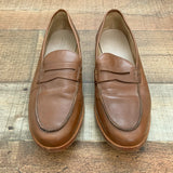 J Crew Cognac Loafers- Size 10