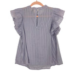 Universal Thread Light Purple Eyelet Flutter Sleeve Top- Size S