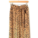 Essue Animal Print Flowy Paperbag Waist Pants NWT- Size S