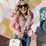 English Factory Pink Ruffle Top NWT- Size XS (sold out online)