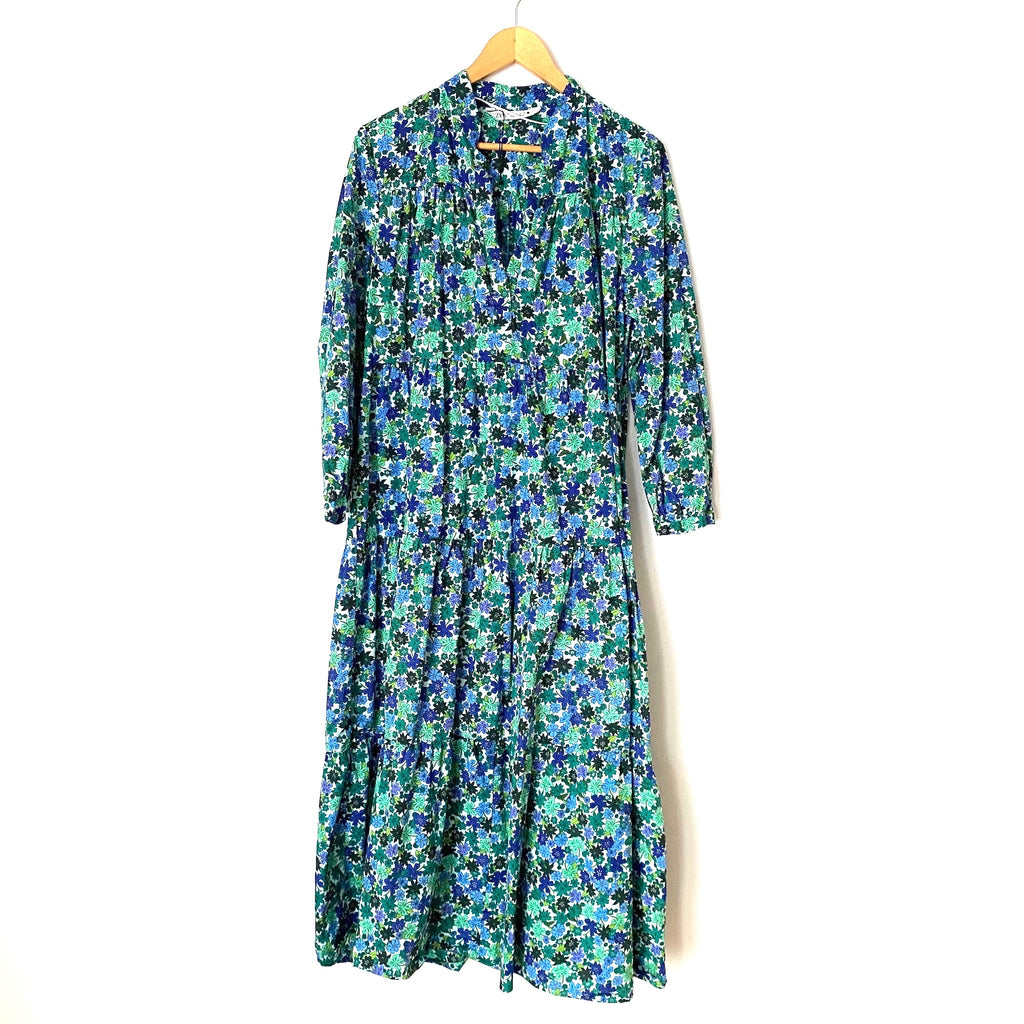 zara blue tiered dress TRF