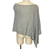 Claudia Nichole Grey Cashmere One Shoulder Topper Poncho (see notes)