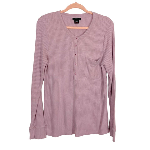 J. Crew Lilac Waffle Henley Pajama Set- Size L (sold as set)