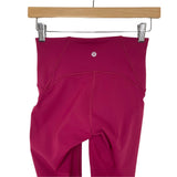 Lululemon Magenta with Mesh Sides Cropped Leggings- Size 4 (Inseam 25.5")