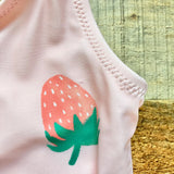 Old Navy Pink Strawberry Print Swimsuit- Size 6-12M (see notes)