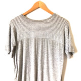Body Language Grey with White Striped Sleeve and Top Back Short Sleeve- Size M