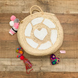 Like to Know It Round Straw Handbag with Tassel Charms