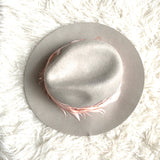 Hatattack Wool Felt Hat with Pink Feathers