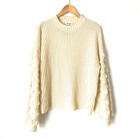 &Merci Cream Sleeve Detail Knit Sweater - Size S