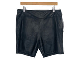 The Drop Black Jackie Fitted Leather Look Bike Short NWT- Size XL (Inseam 7" - Sold Out Online!)