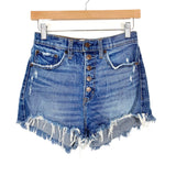 Abercrombie & Fitch Distressed Button Fly High Rise Mom Shorts- Size 25/0