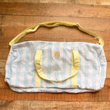 The Beaufort Bonnet Company Blue/White Checked with Yellow Straps Zipper Closed Bag