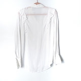 Bella Dahl White Long Sleeve Button Up Ruffle Top NWT- Size M