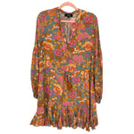 Aakaa Floral Print Drawstring Waist Dress- Size L