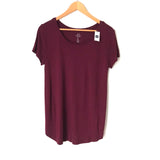 Gap Luxe Burgundy Solid Tee NWT -Size S