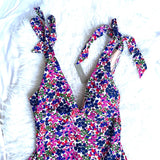 J Crew Floral Deep V Padded One Piece NWT- Size 14