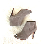 Halogen Grey Suede Peep Toe Booties- Size 8.5