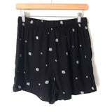 Gibson Black Patterned Drawstring Shorts- Size XS (we have matching top)