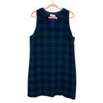 Vineyard Vines Navy/Green Plaid Ruffle Collar Sleeveless Dress- Size 14