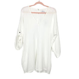 Petal + Pup White Roll Tab Sleeve Romper NWT- Size S/M