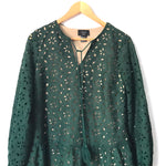 Vici Hunter Green Eyelet Long Sleeve Dress- Size S