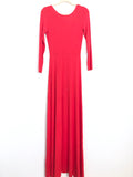 Eleana Red Deep V Back Long Sleeve Maxi- Size S