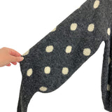 BlankNYC Charcoal Gray with Cream Polka Dots Mock Neck Sweater- Size XS