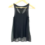 Silence + Noise Black Tank with Exposed Sheer Back- Size XS