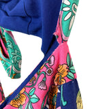 Magnolia Boutique Navy Floral Front and Back Cutout Wide Leg Strapless Jumpsuit- Size S (see notes)