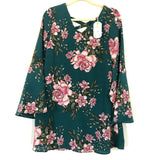 Loveriche Dark Teal Floral Bell Sleeve NWT- Size S