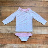 Maria Bianca White and Pink Floral Print Two Piece Suit- Size 3 (see notes)