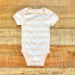 Cloud Island White/Pink Striped Onesie- Size 12M