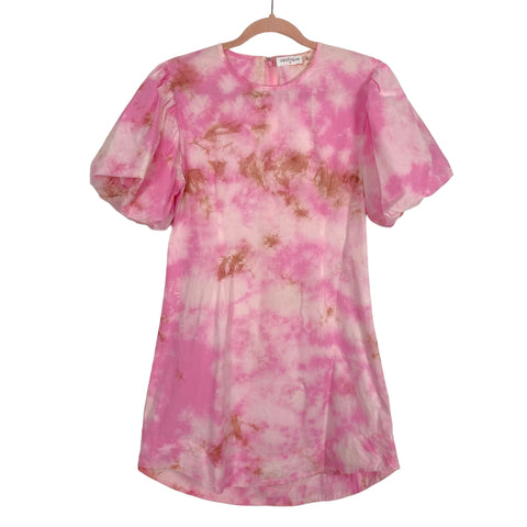 Vestique Pink Tye Dye with Puff Sleeves Gabrielle Dress- Size M (sold out online)