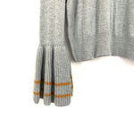 BP Grey Ruffle Sleeve Sweater with Yellow Stripe- Size M