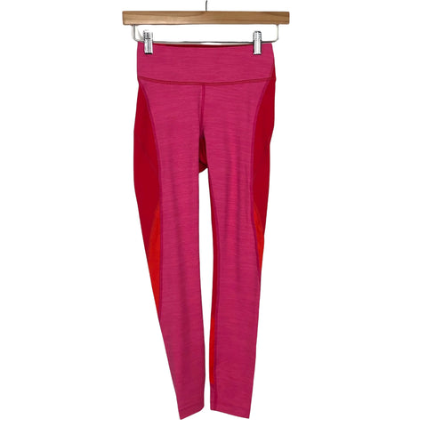 Outdoor Voices Hot Pink and Orange with Red Back Cropped Leggings- Size XS( Inseam 25")